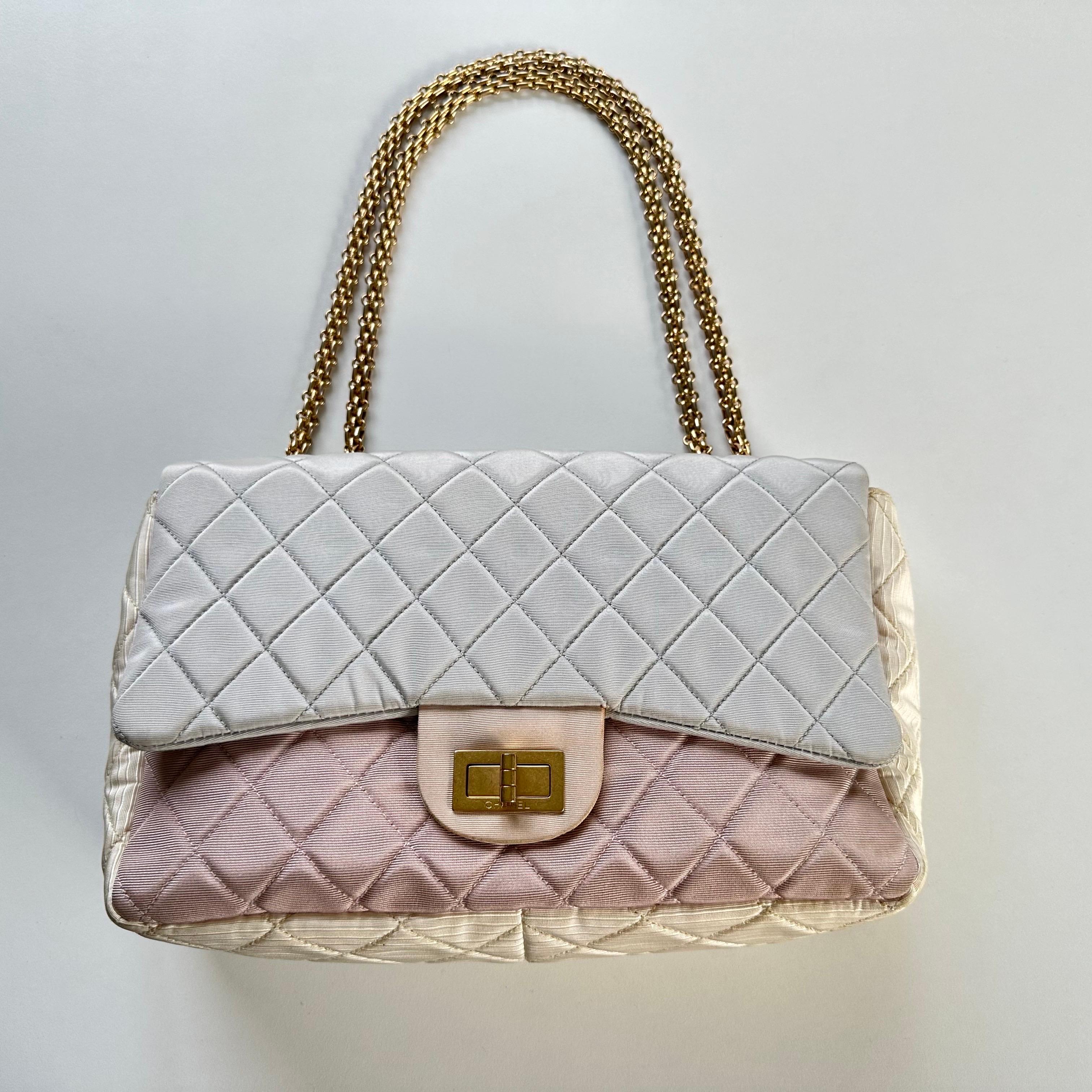 Chanel 2009 Resort Pastel Multicolor 2.55 Reissue Satin Nylon Reissue Flap Bag For Sale 1