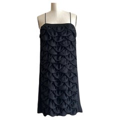 Vintage Chanel Black Petal Textured Swim Cover-Up Dress, Cruise 2009