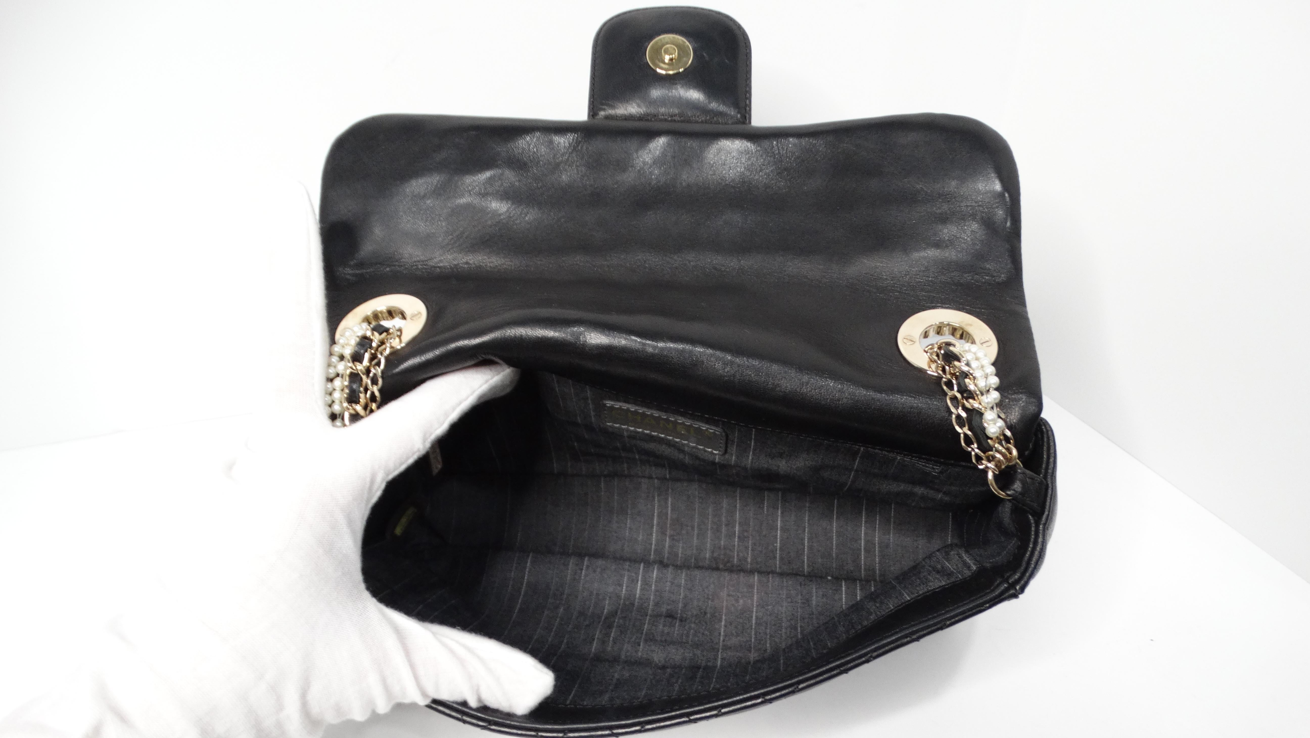 Chanel 2009 - Westminster - Sac à rabat en cuir d'agneau matelassé noir en vente 4
