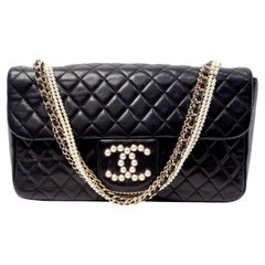 Chanel 2009 Westminster Black Quilted Lambskin Single Flap Bag