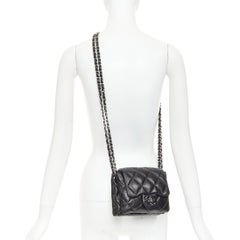 CHANEL 2010 3 Accordion Mini Flap Bag black lambskin silver CC mini bag