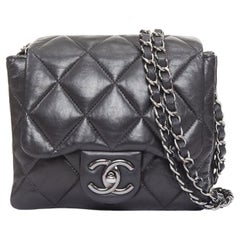CHANEL 2010 3 Accordion Mini Flap Bag black lambskin silver CC mini bag