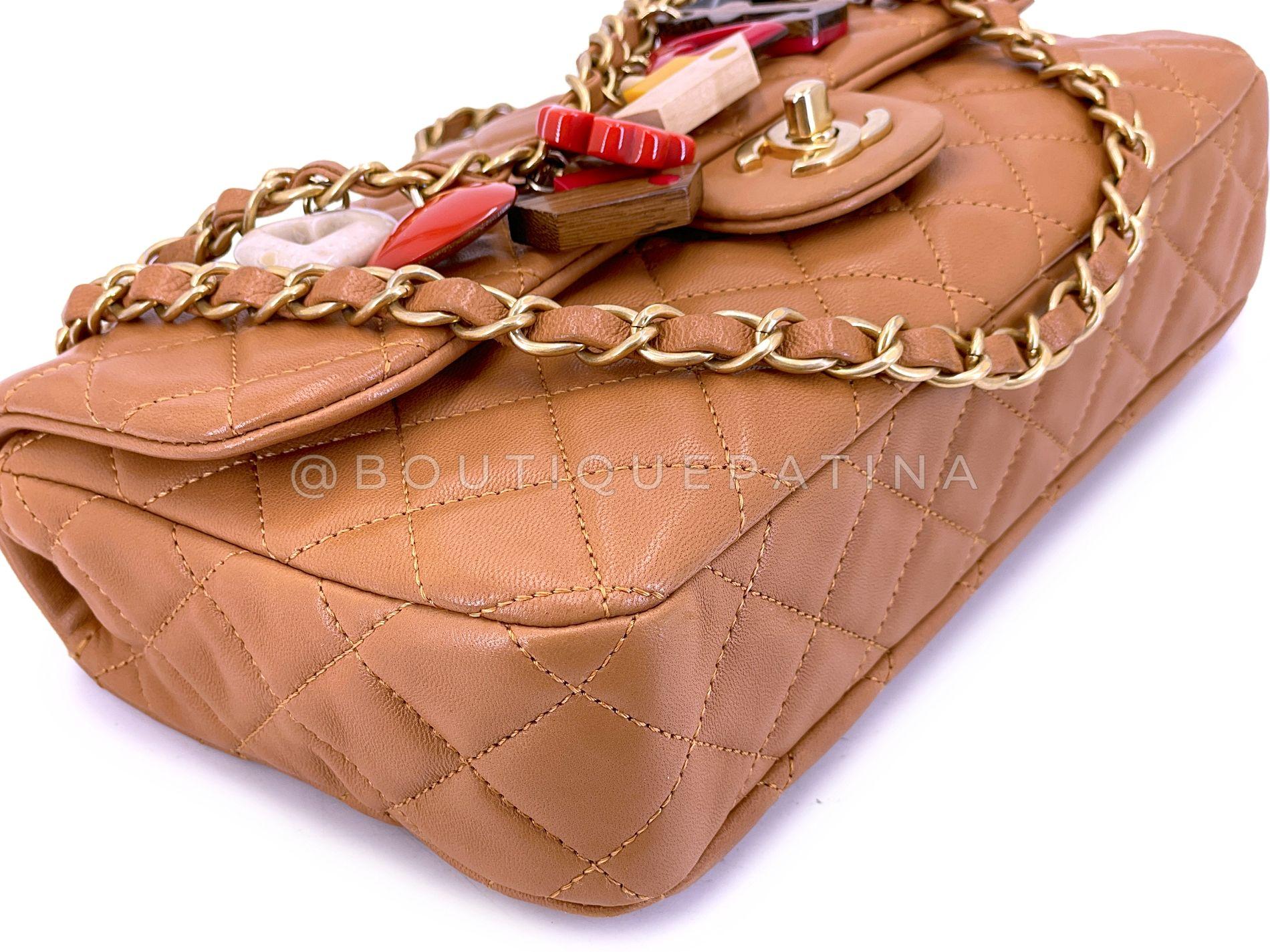Chanel 2010 Beige Marine Charms Medium Flap Bag GHW 68537 2