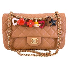 Chanel 2010 Beige Marine Charms Medium Flap Bag GHW 68537