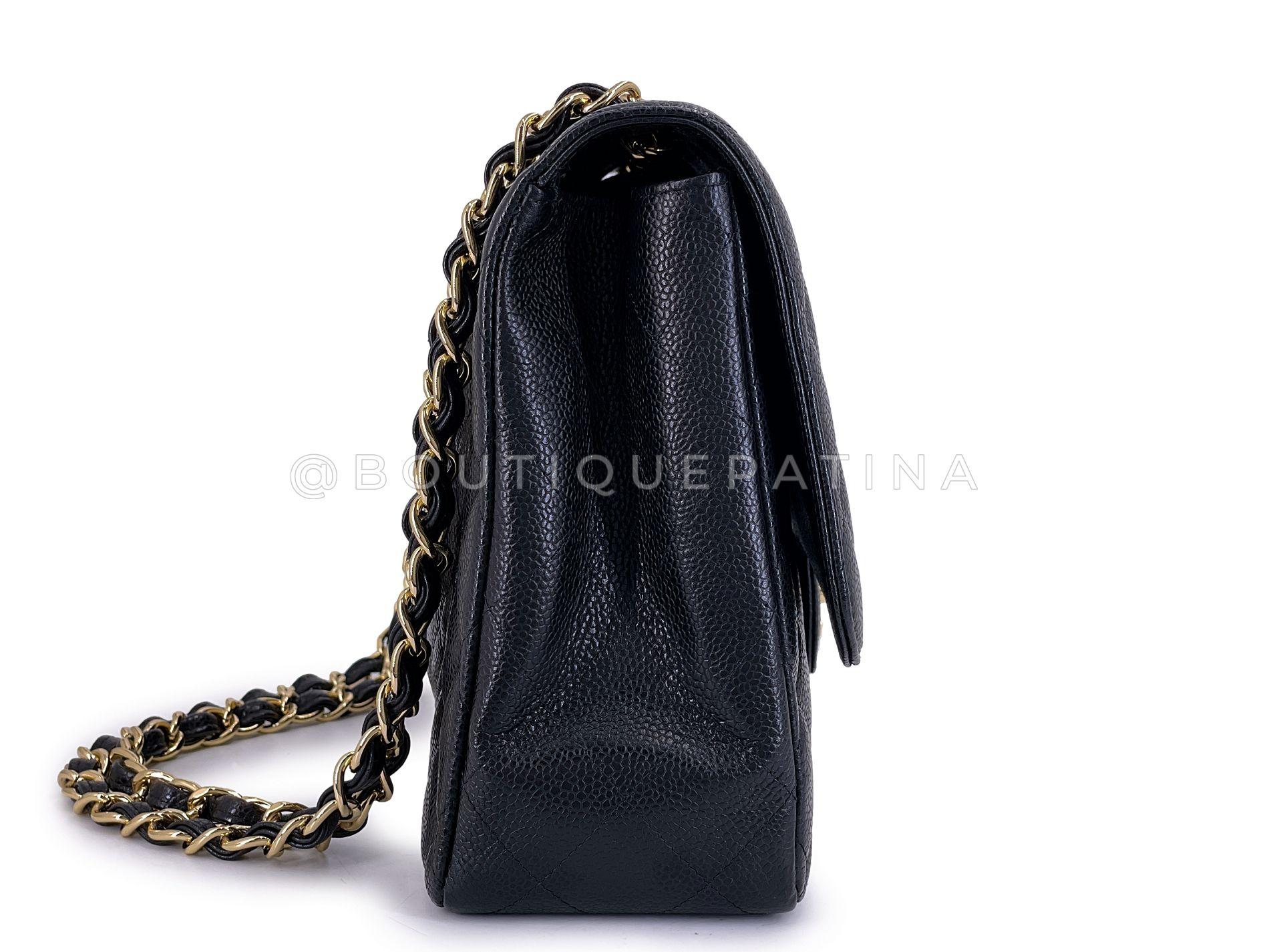 Chanel 2010 Black Caviar Jumbo Classic Flap Bag Single GHW 66829 Excellent état - En vente à Costa Mesa, CA