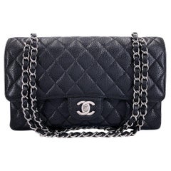 Chanel 2010 Black Caviar Medium Classic Double Flap Bag SHW 64795 Chanel 2010 Black Caviar Medium Classic Double Flap Bag SHW 64795
