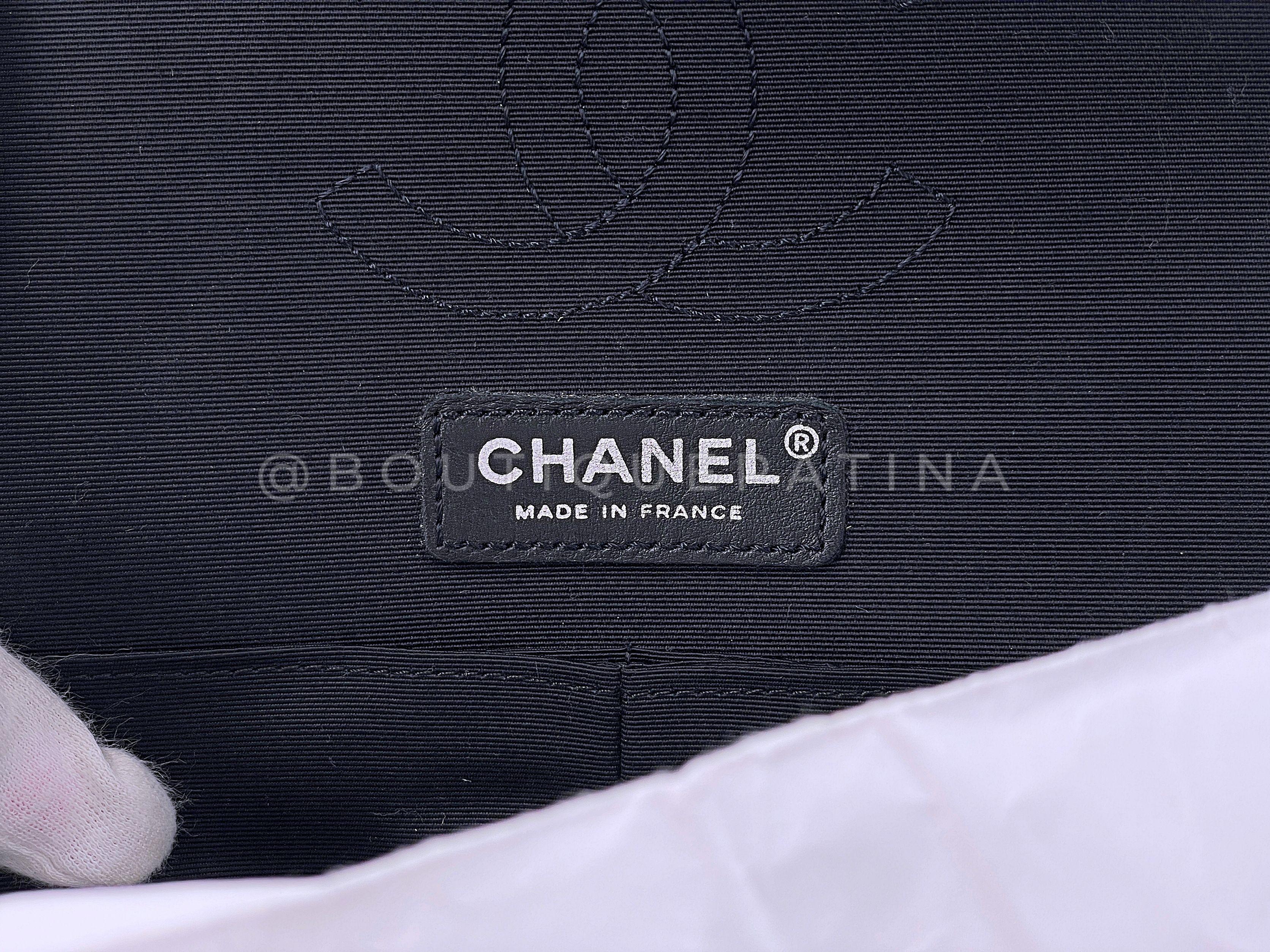 Chanel 2010 Black Paris-Shanghai Pudong Medium Classic Double Flap Bag 67299 For Sale 7