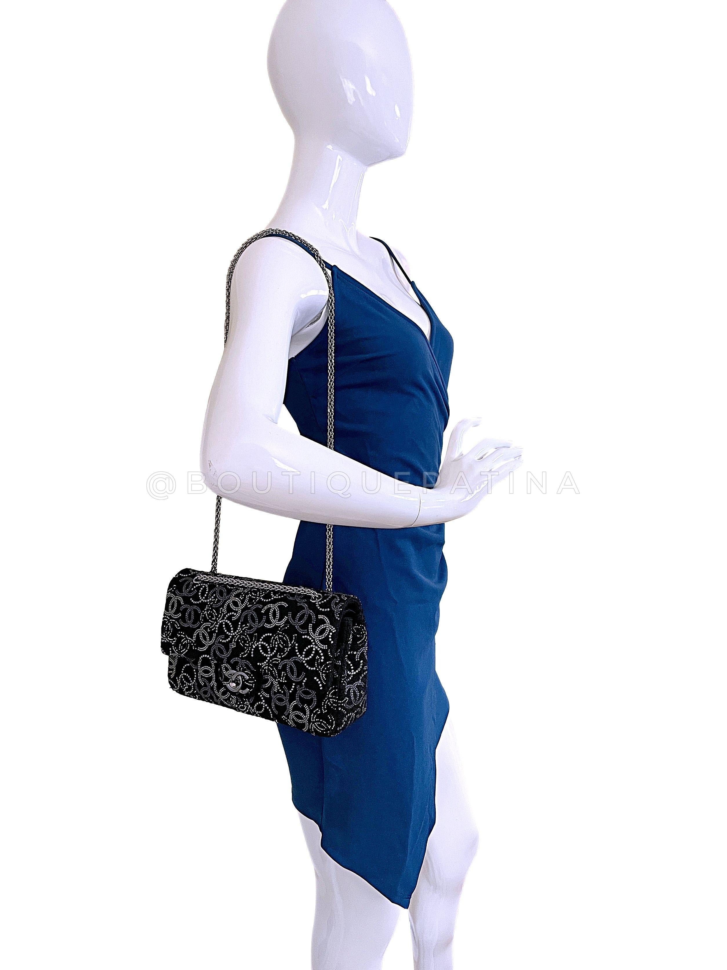 Chanel 2010 Black Paris-Shanghai Pudong Medium Classic Double Flap Bag 67299 For Sale 11