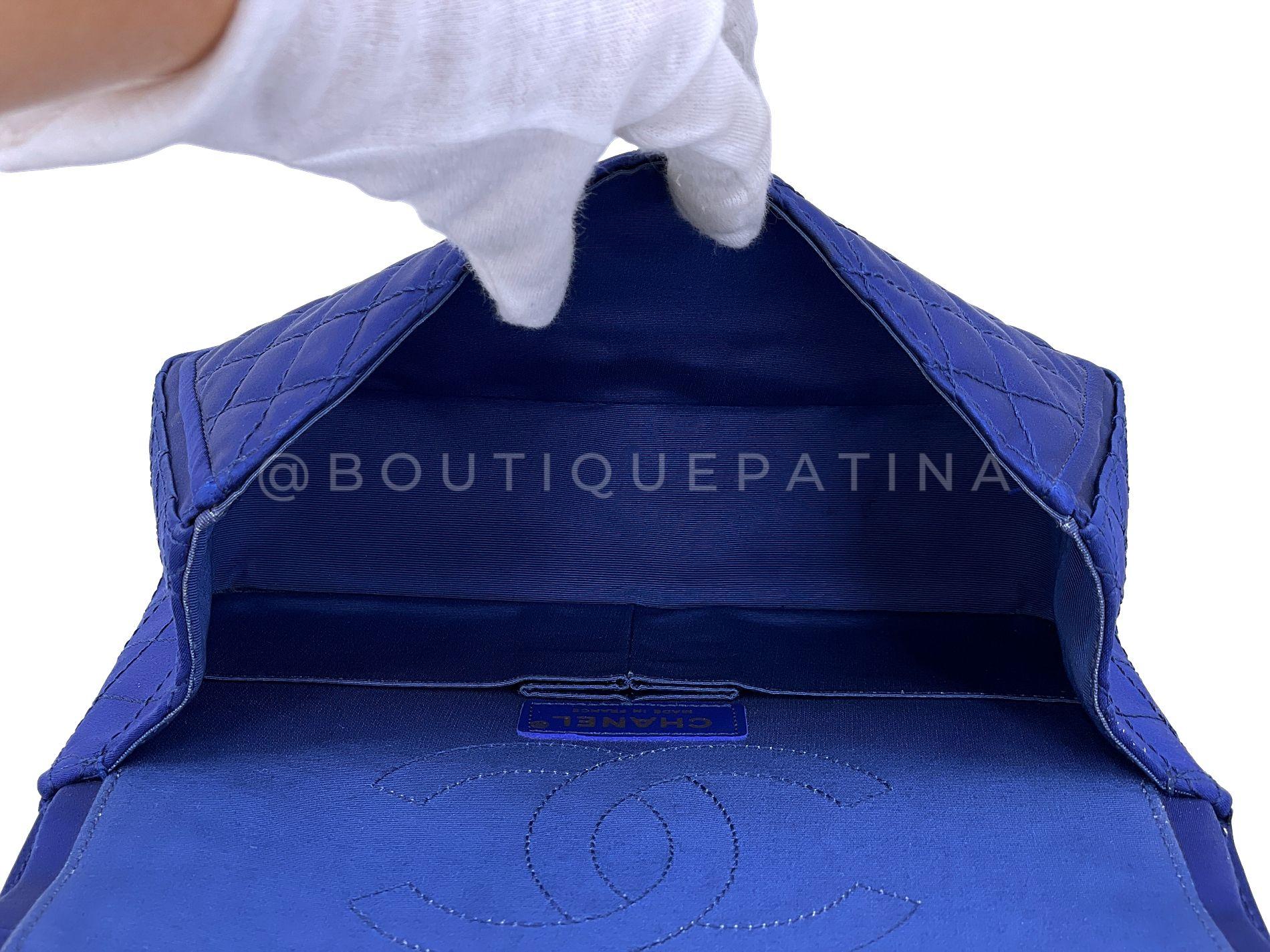 Chanel 2010 Blue Quilted Satin Reissue Flap Bag GHW 68437 6