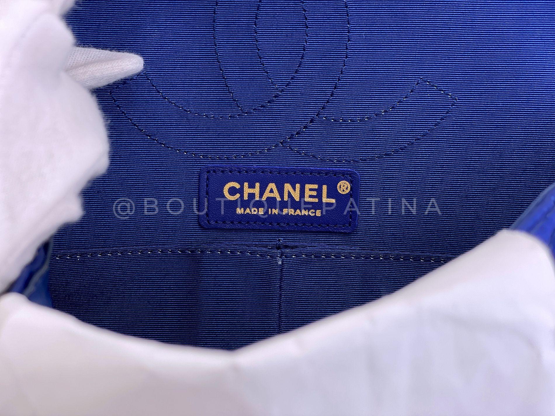 Chanel 2010 Blue Quilted Satin Reissue Flap Bag GHW 68437 7
