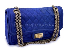 Chanel 2010 Blue Quilted Satin Reissue Flap Bag GHW 68437