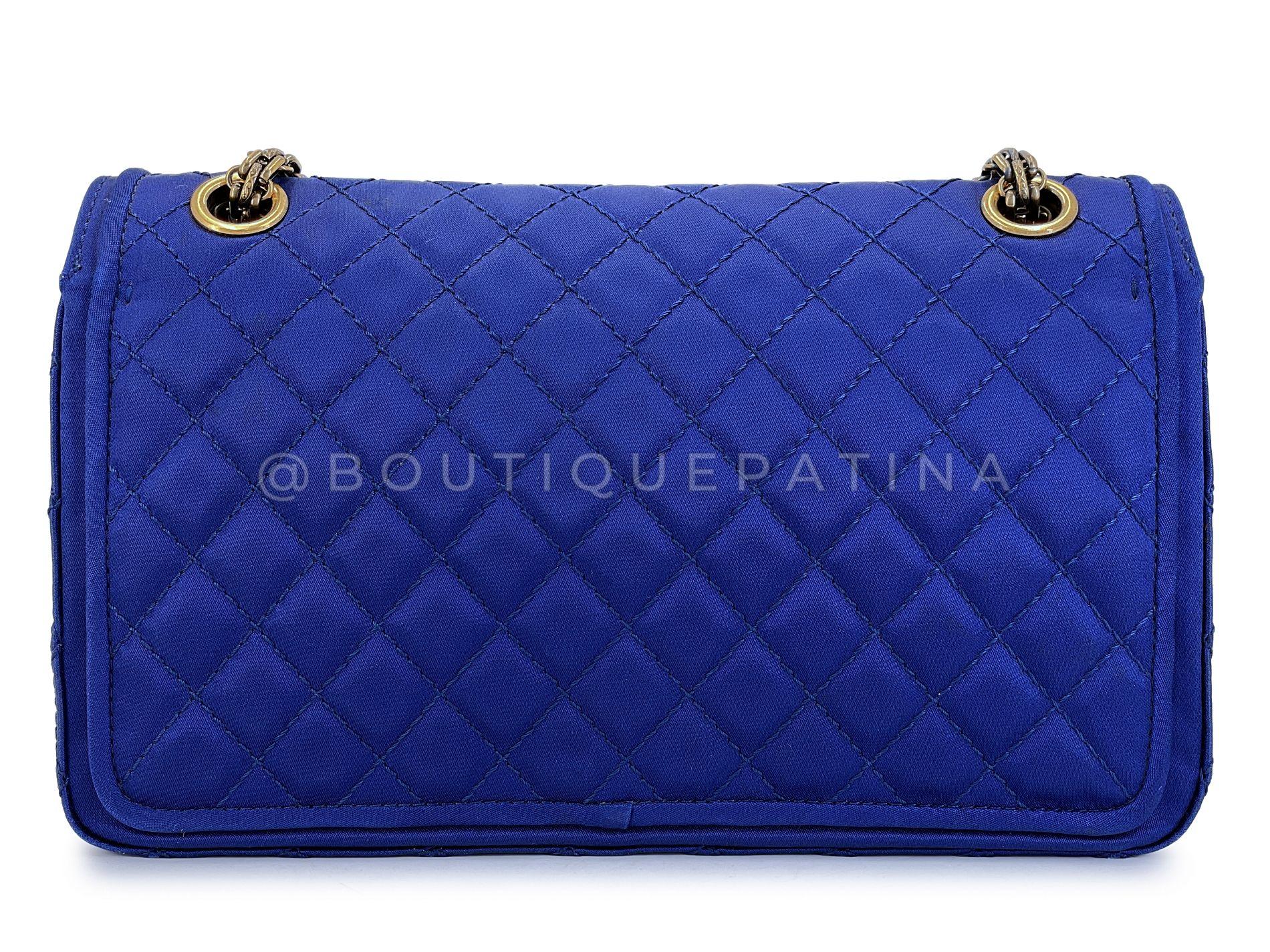Chanel 2010 Blue Quilted Satin Reissue Flap Bag GHW 68437 1