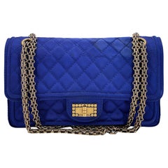 Chanel 2010 Blue Quilted Satin Reissue Flap Bag GHW 68437