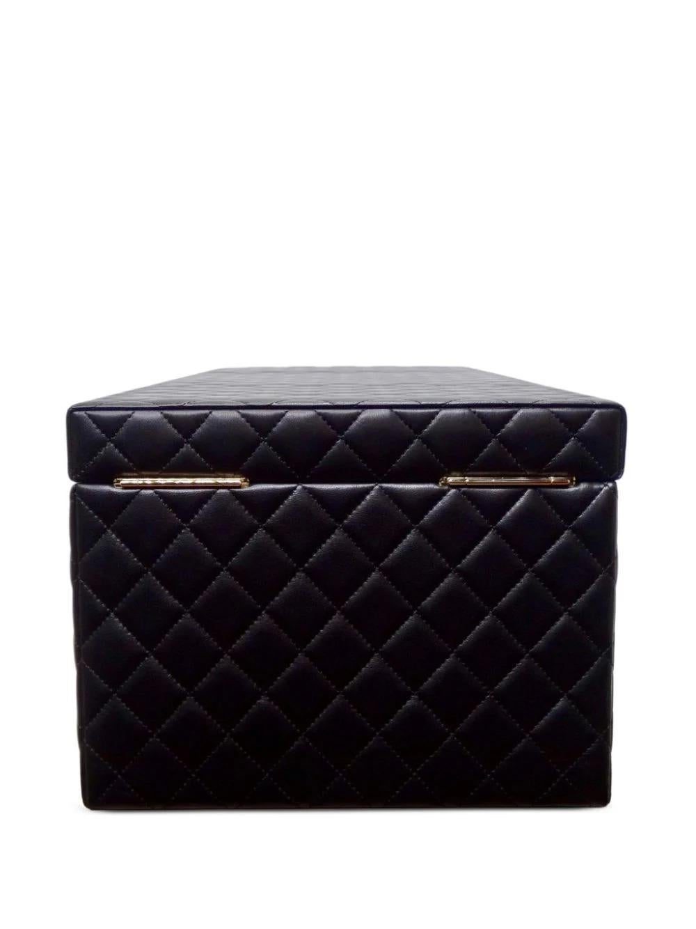 Chanel 2010 Diamond Quilted Lambskin Giant Jewelry Decor Case For Sale 1