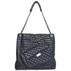 Chanel 2010 Karl Cabas Black Leather Tote