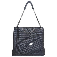 Chanel 2010 Karl Cabas Black Leather Tote