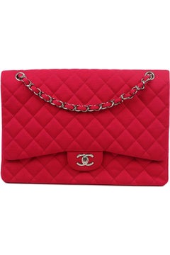 Chanel 2010 Maxi Classic Quilted Jersey Single Flap Shoulder Bag