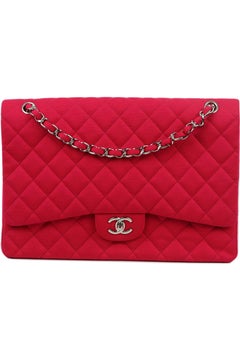 Chanel Vintage Classic Single Flap Bag Quilted Caviar Maxi Red 2264815