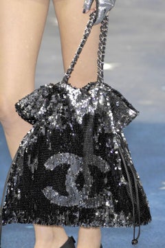 Chanel 2010 Metallic Sequin CC Reversible Large Rare Timeless Tote Bag