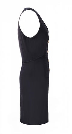 CHANEL 2010 NAVY BLUE SILK DRESS size XS