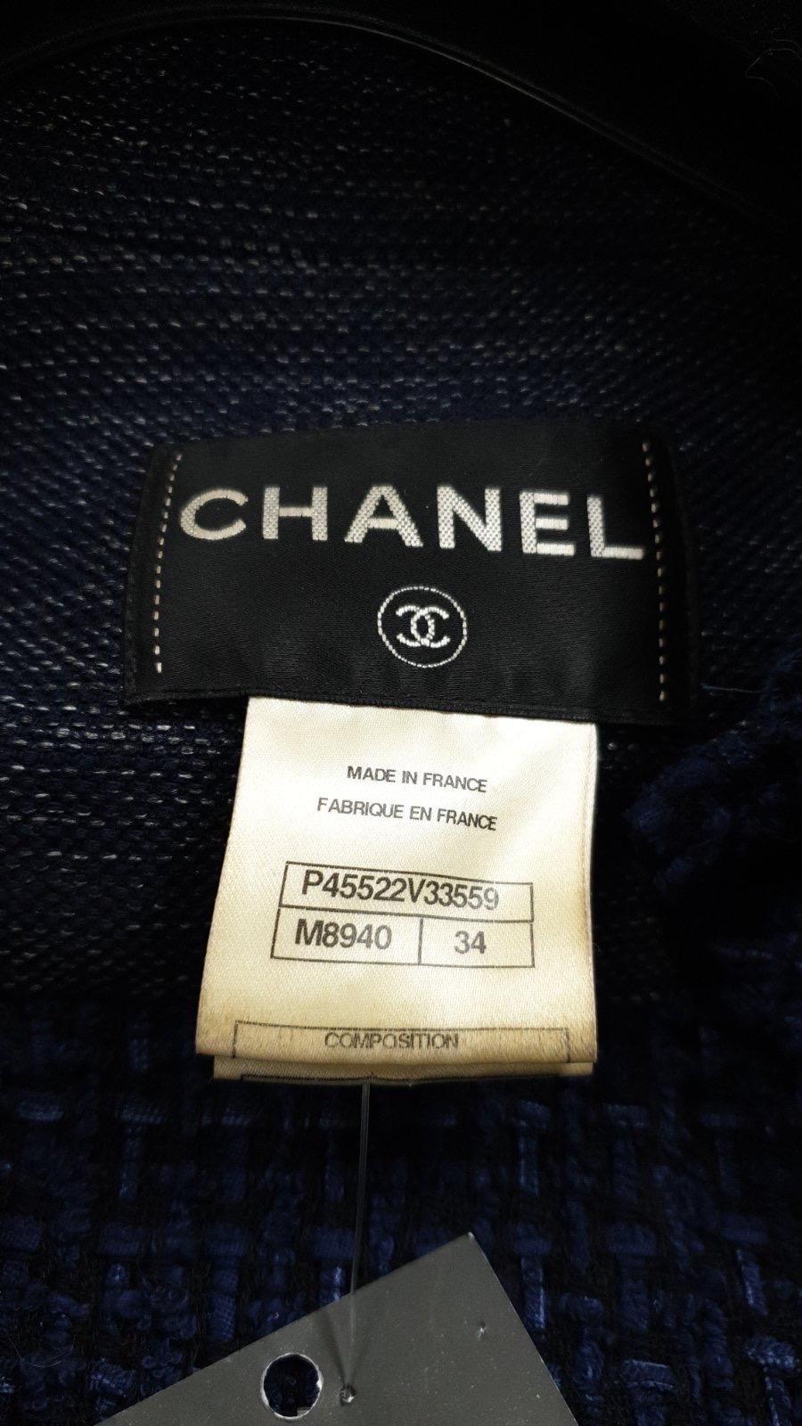 Chanel 2010 Navy Tweed Bomber Jacket 5