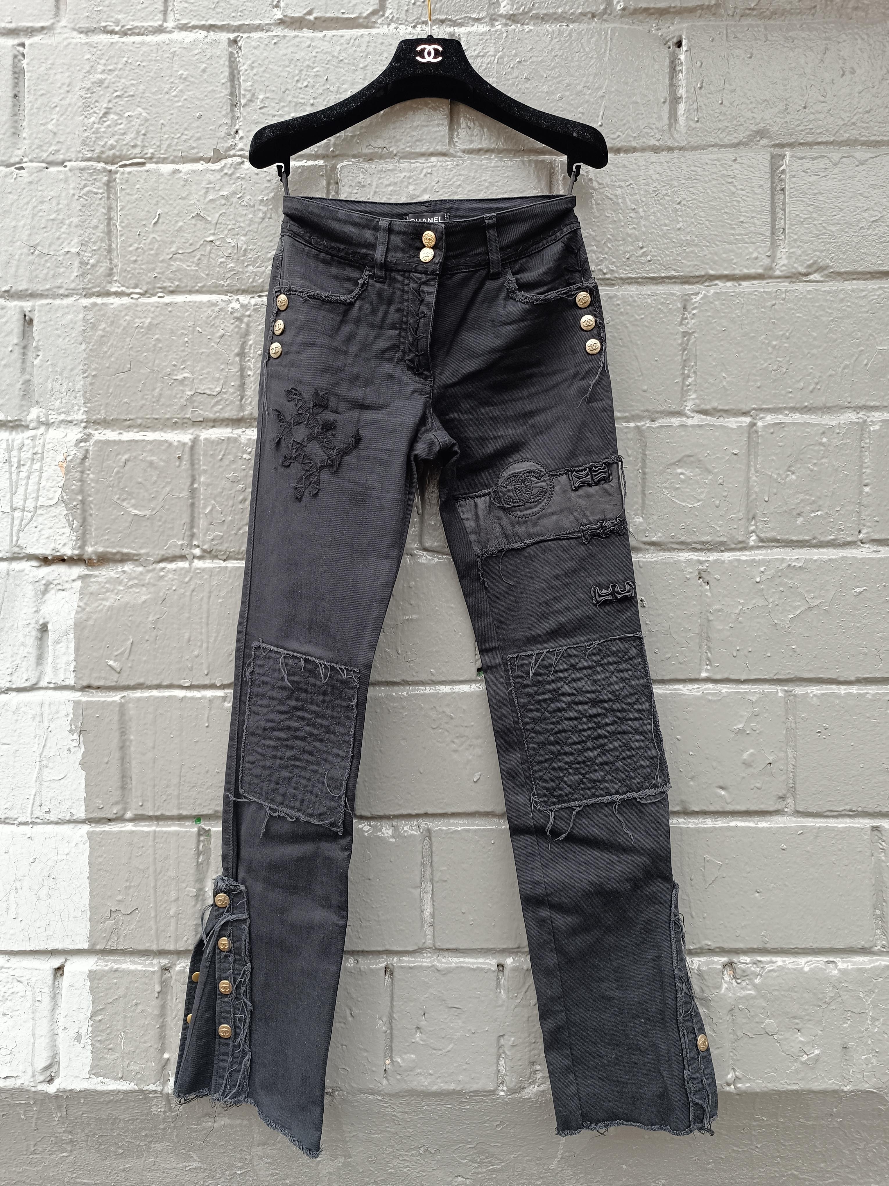 Chanel 2010 RTW Frühjahr/Sommer-Laufsteg-Hose schwarze Jeans 9