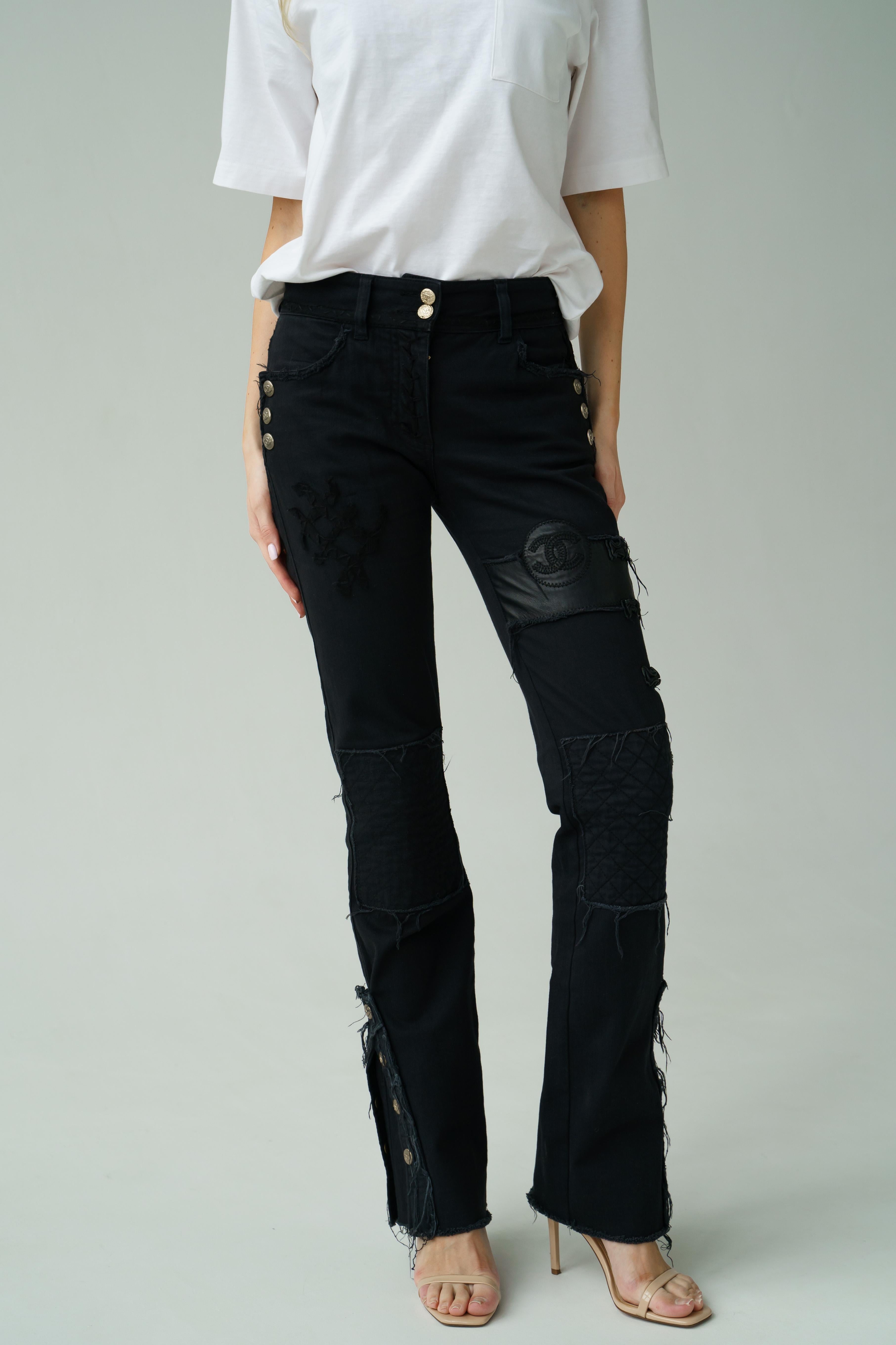 Chanel 2010 RTW Frühjahr/Sommer-Laufsteg-Hose schwarze Jeans 2