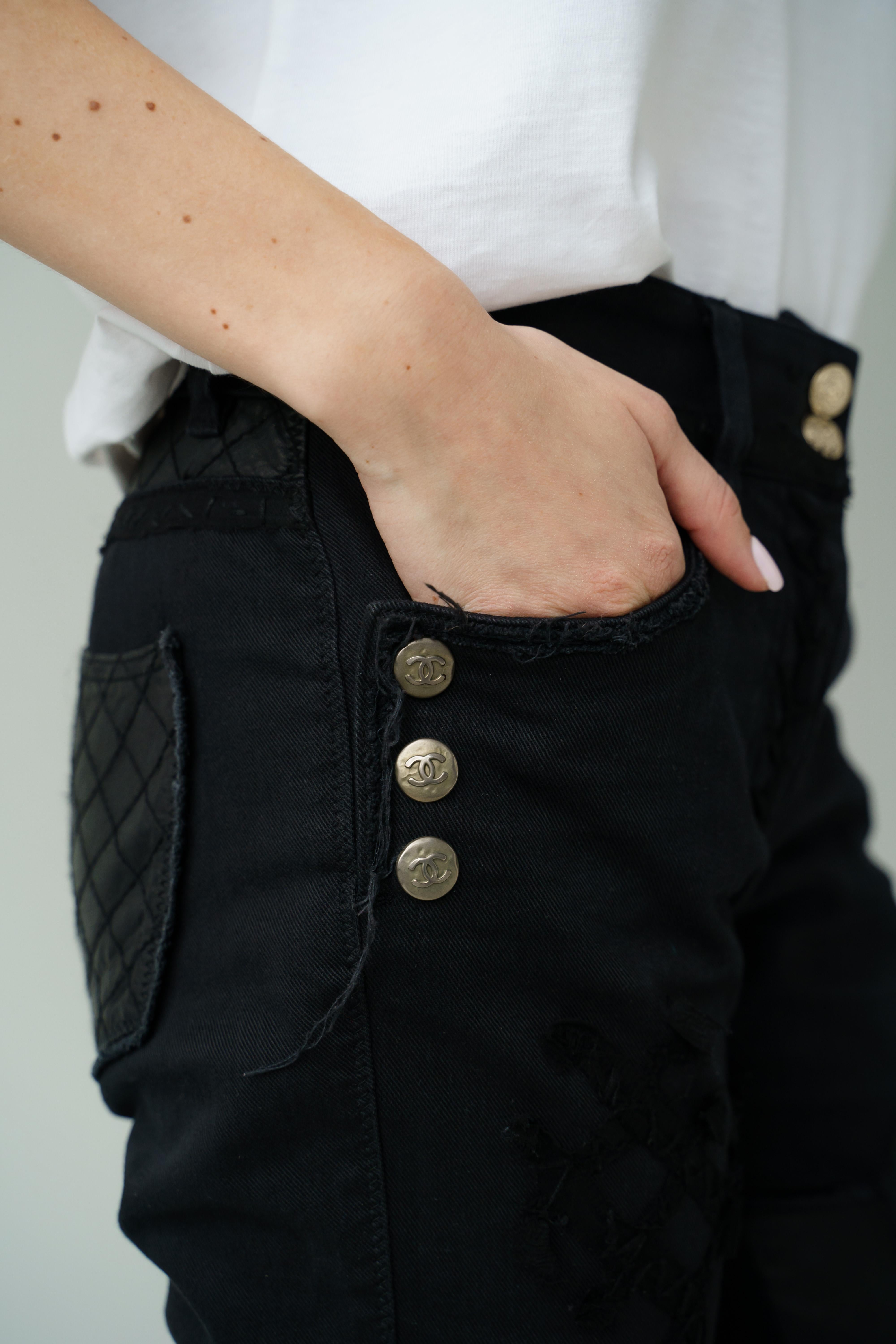Chanel 2010 RTW Frühjahr/Sommer-Laufsteg-Hose schwarze Jeans 3