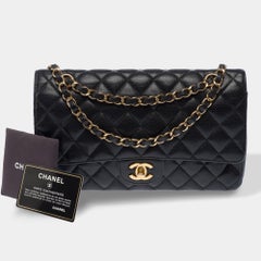 Chanel 2010 Timeless Medium Black Caviar Double Flap Shoulder Bag