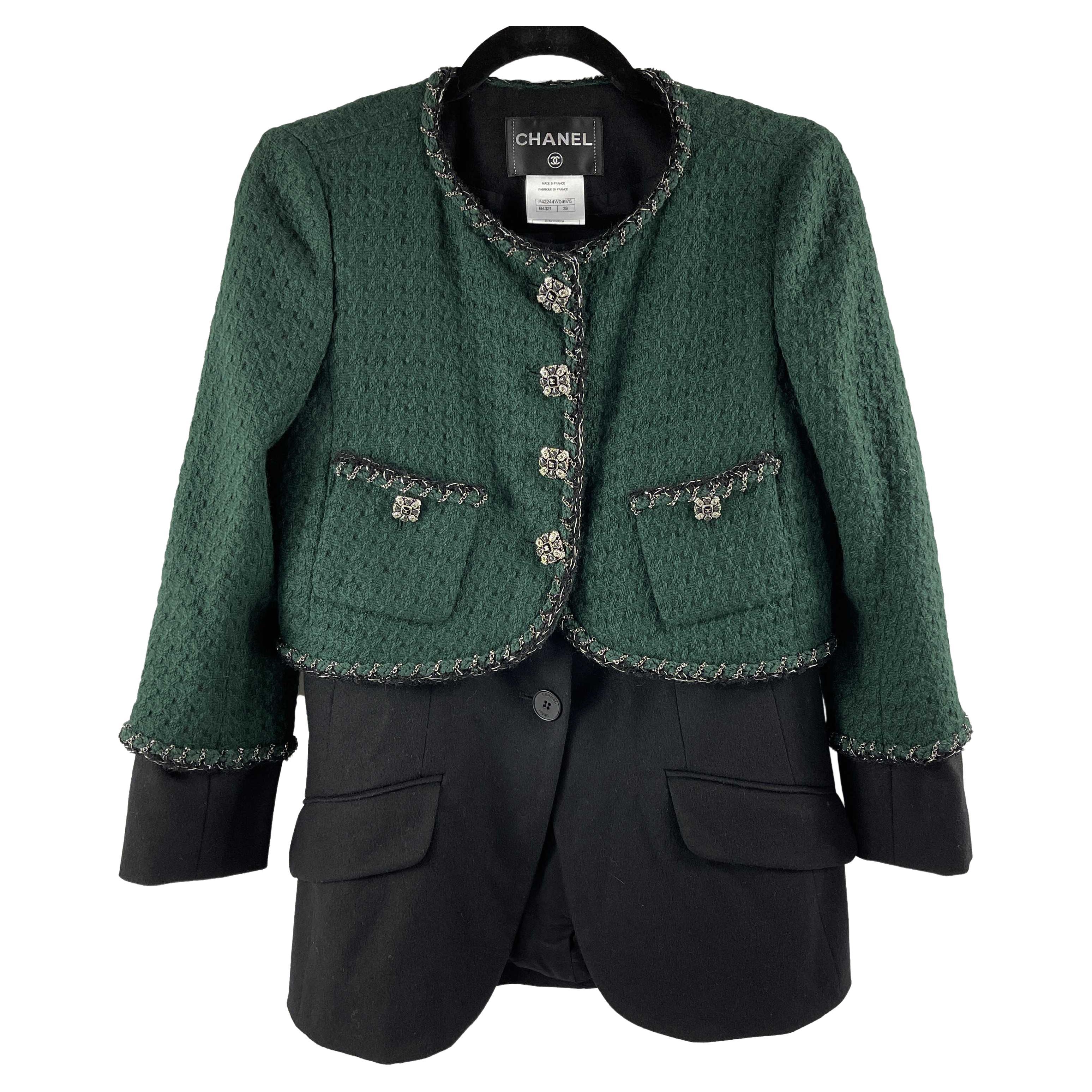 Chanel green jacket deals