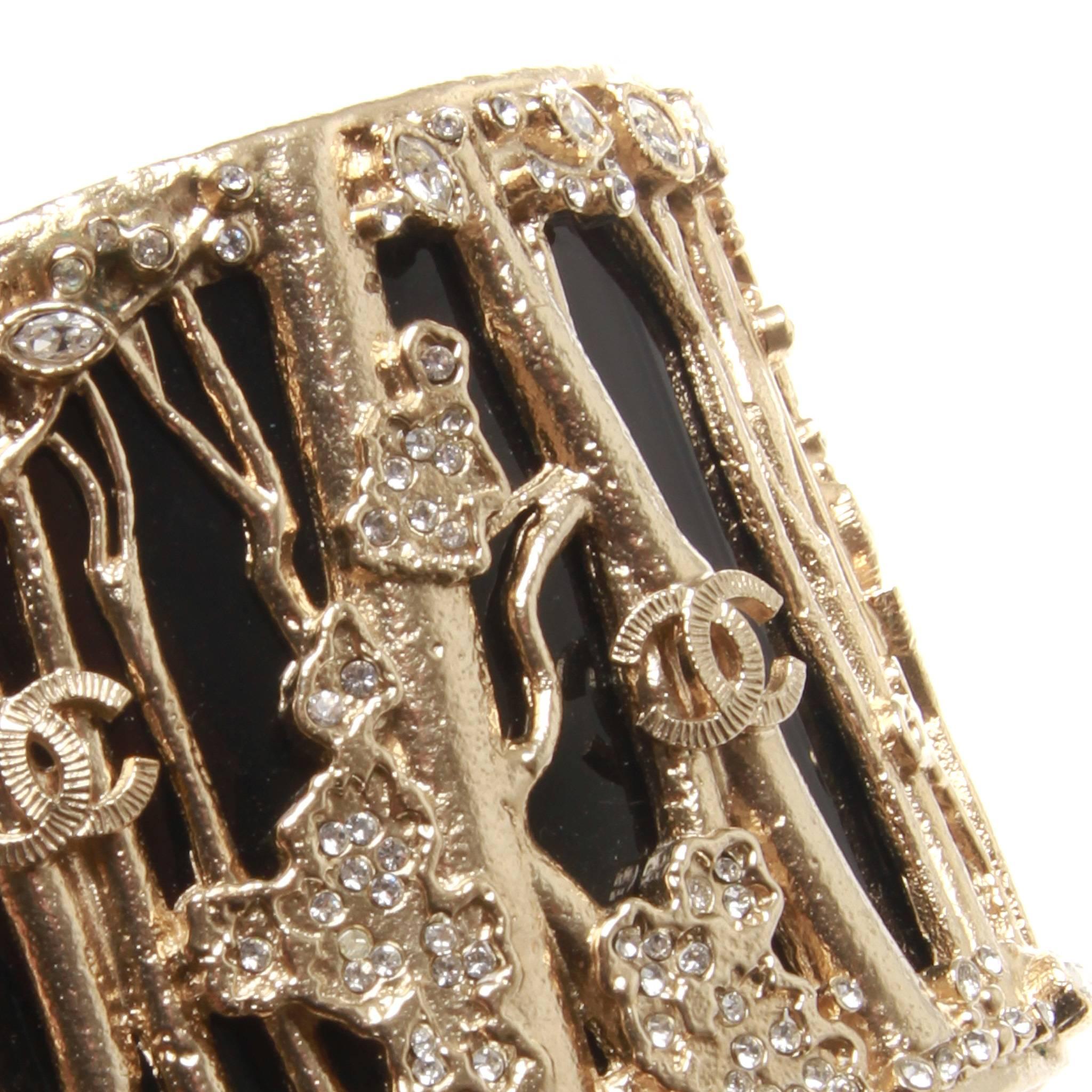 Chanel Black Resin Encrusted Forest Cuff, Autumn 2011  In Excellent Condition In Melbourne, Victoria