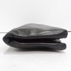 Chanel 2011 Black Lambskin Leather Bow Clutch
