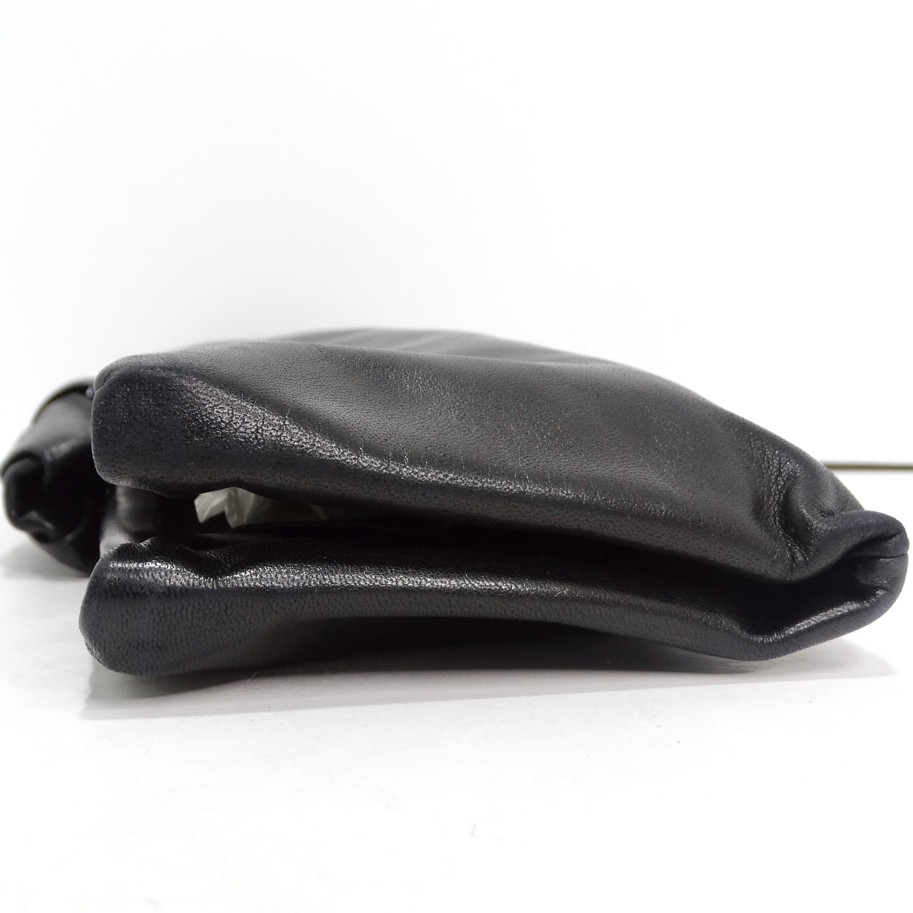 Women's or Men's Chanel 2011 Black Lambskin Leather Bow Clutch For Sale
