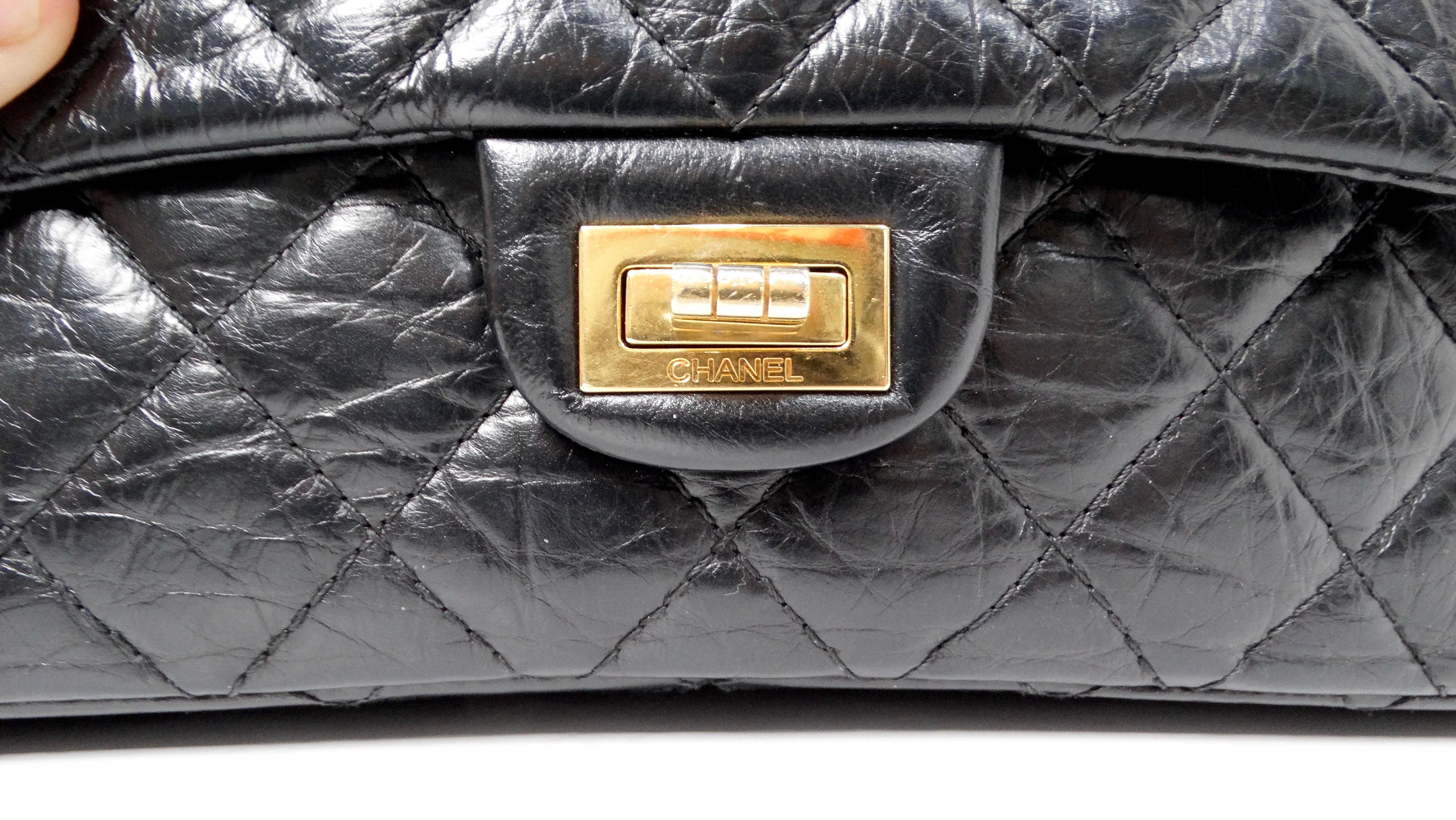 Chanel 2011 Black Quilted Aged Calfskin 2.55 Reissue Medium Double Flap Handbag 1