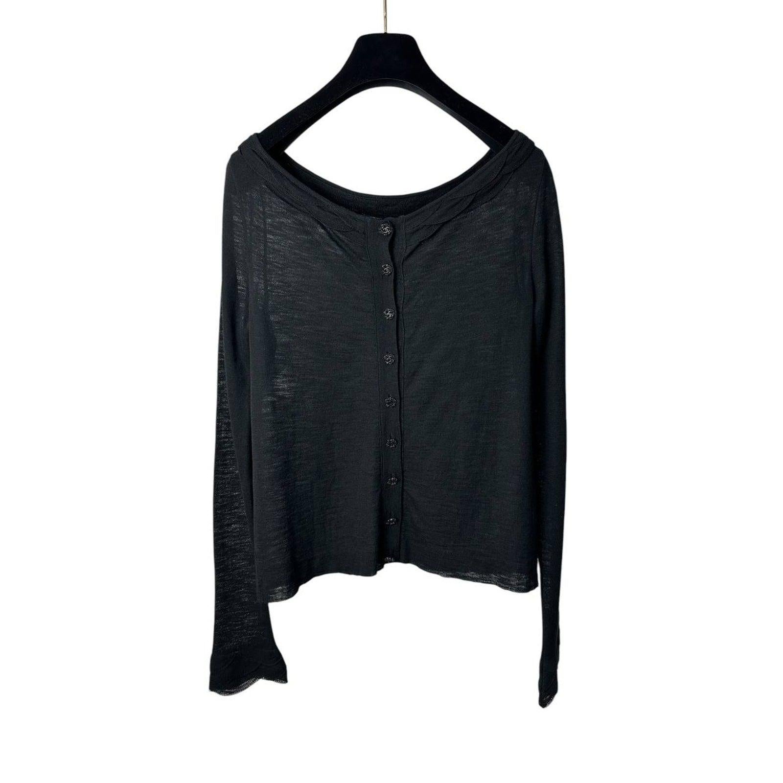Nero Chanel 2011 Top nero in viscosa Sz.36 in vendita
