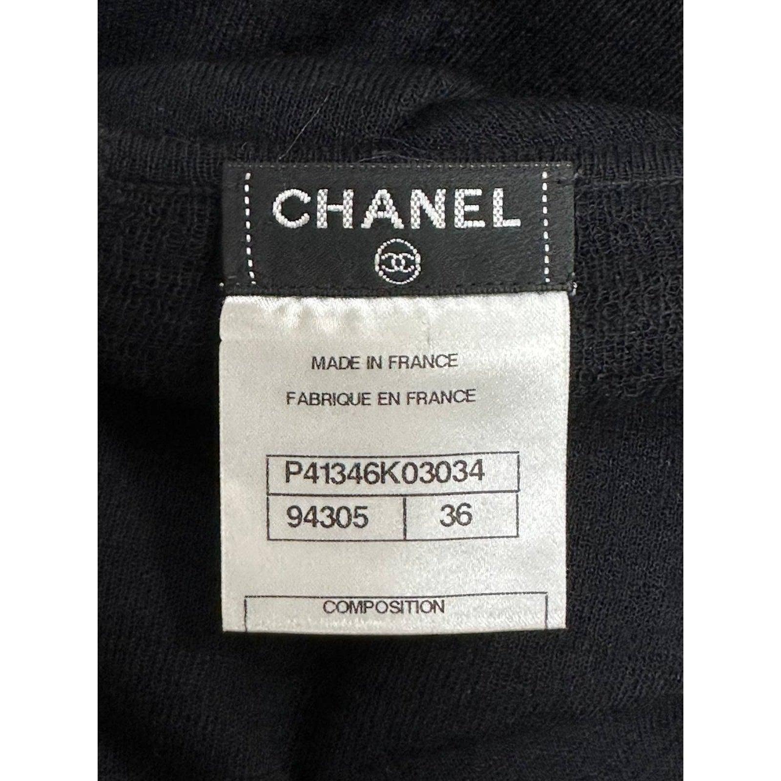 Chanel 2011 Top nero in viscosa Sz.36 in vendita 2