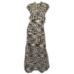 Chanel 2011 Fall/Winter Collection Black & White Boucle Knit Maxi Gown