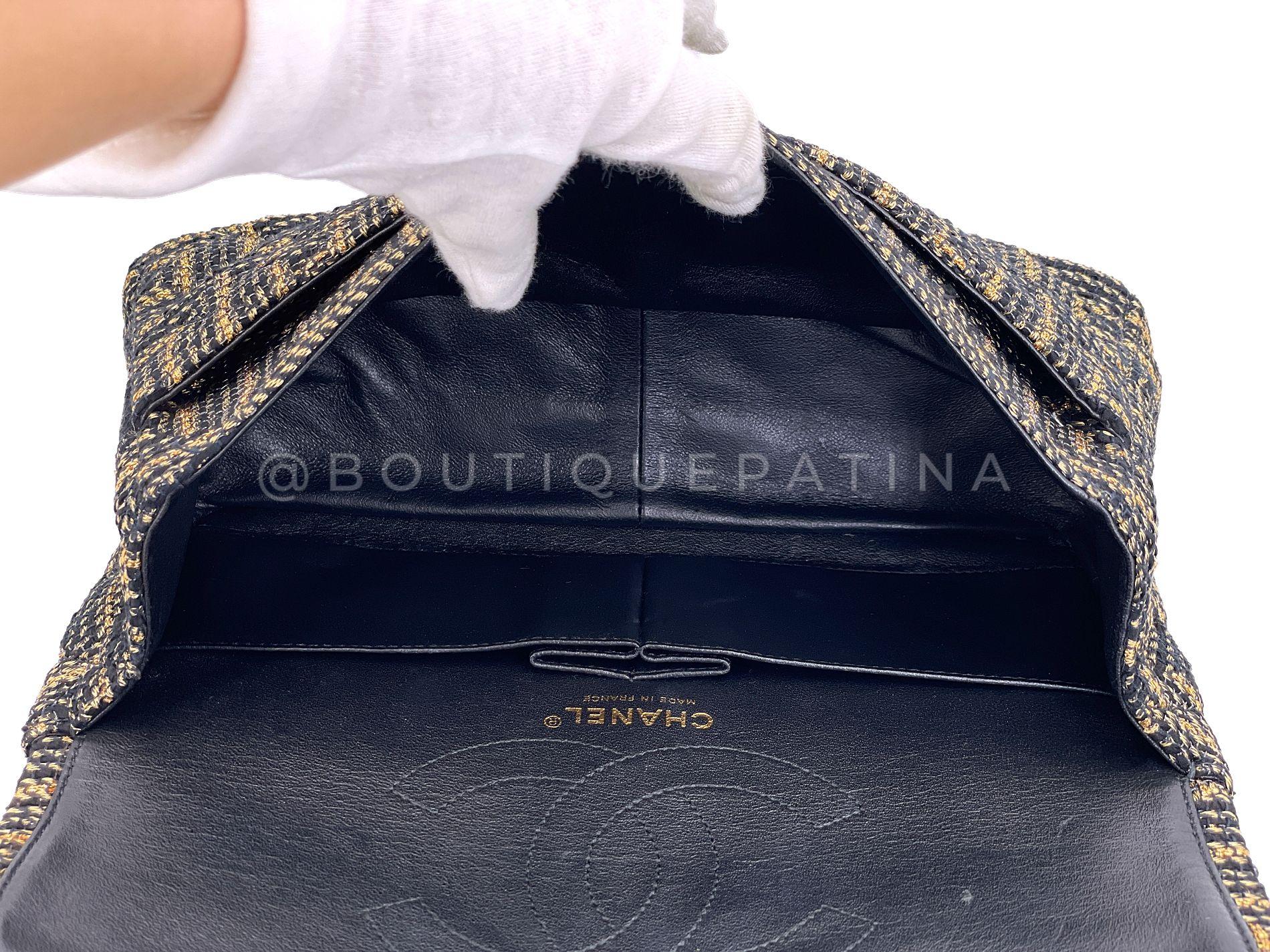 Chanel 2011 Gold-and-Black Rope Spun Paris Byzance Jumbo Reissue Flap Bag 68452 6