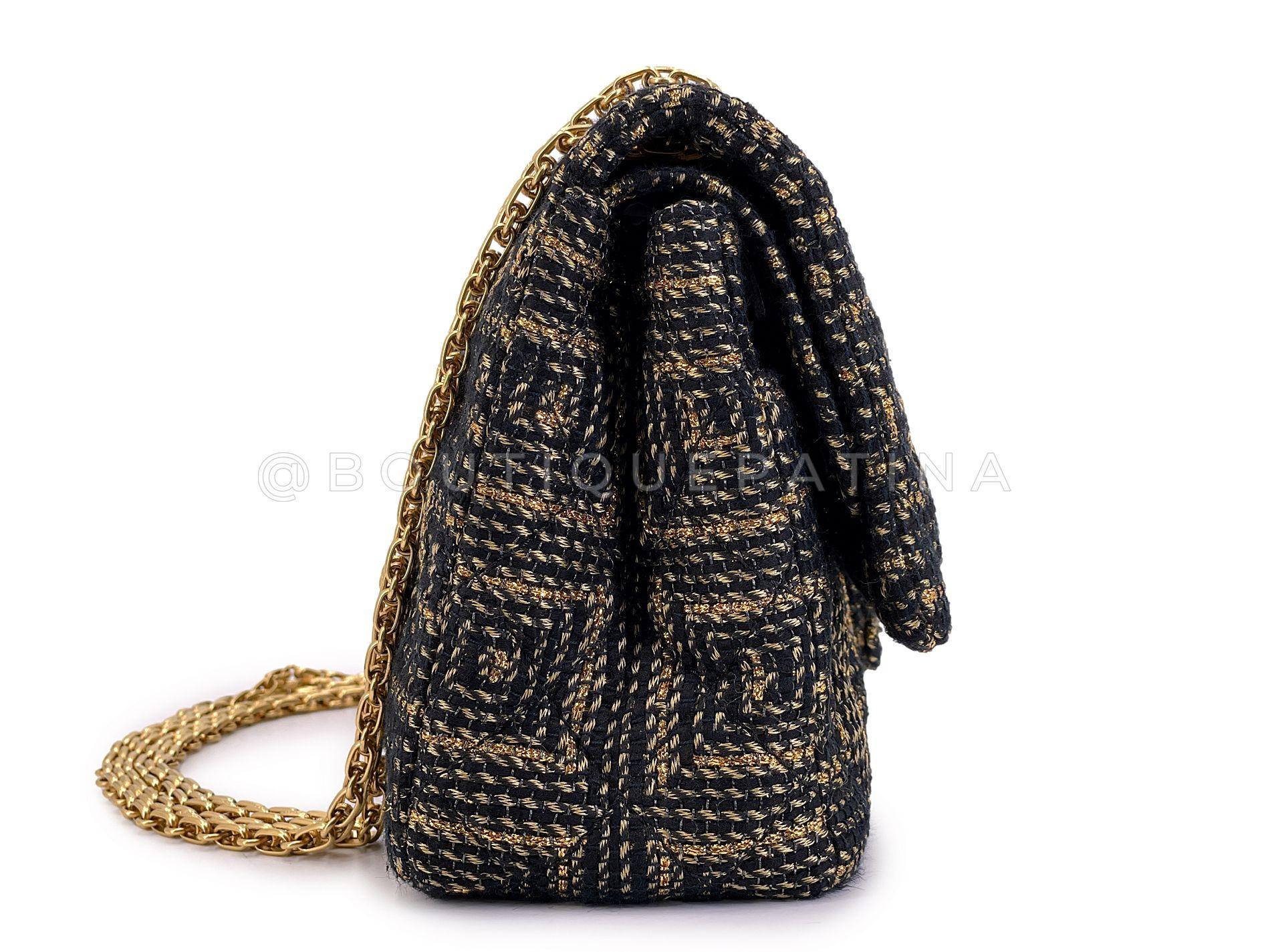 Women's Chanel 2011 Gold-and-Black Rope Spun Paris Byzance Jumbo Reissue Flap Bag 68452