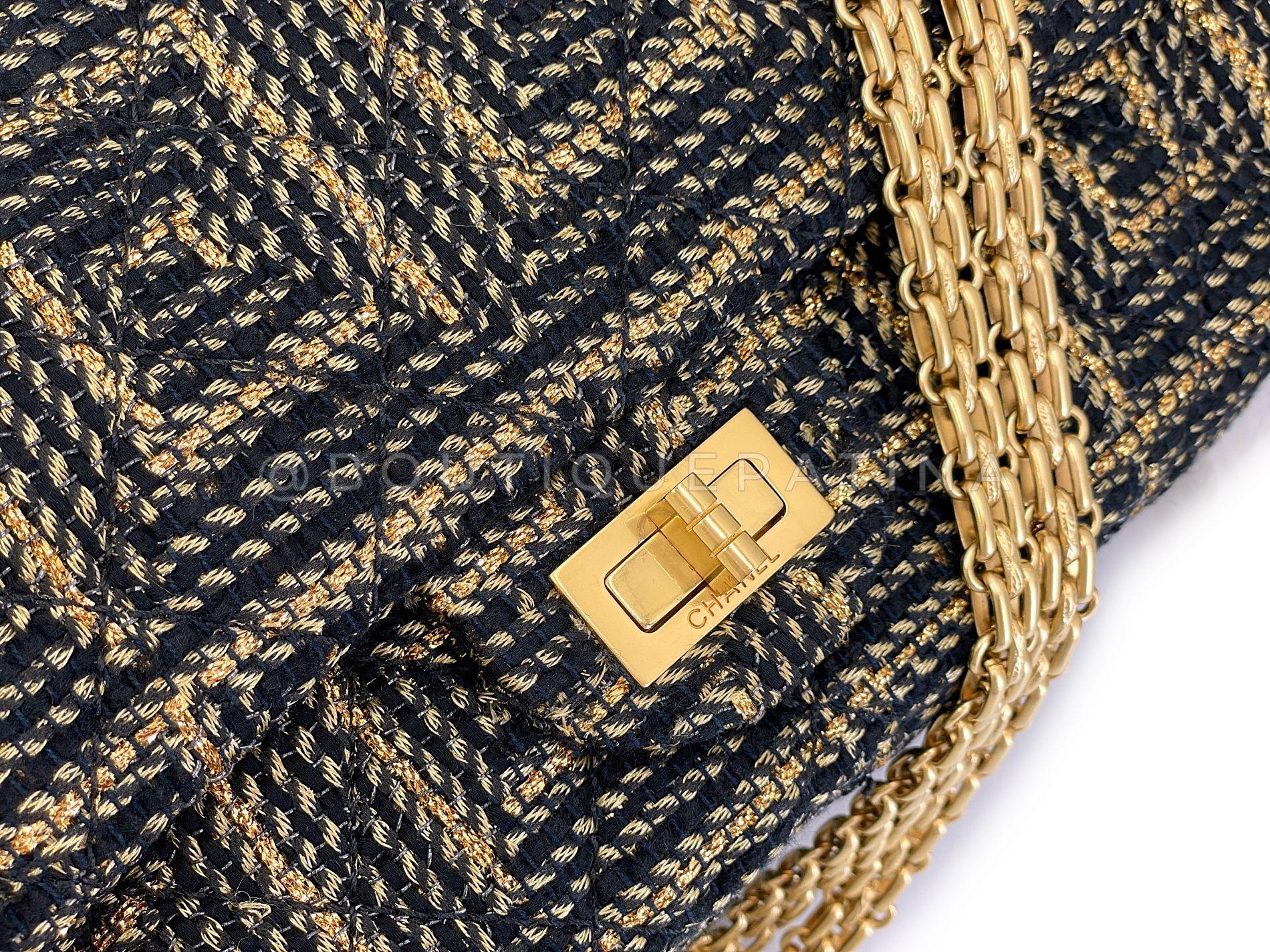 Chanel 2011 Gold-and-Black Rope Spun Paris Byzance Jumbo Reissue Flap Bag 68452 4
