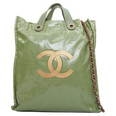 CHANEL 2011 Harrods Limited Edition Cabas green PVC North South Shopper bag