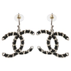 Chanel  2011 Leather CC Earrings