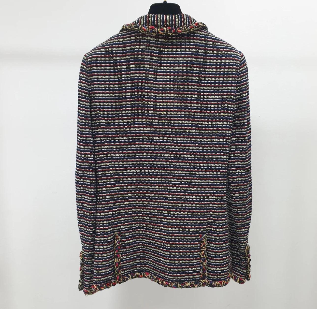 Chanel 2011 Blazer en tweed multicolore Sz.38 Excellent état - En vente à Krakow, PL