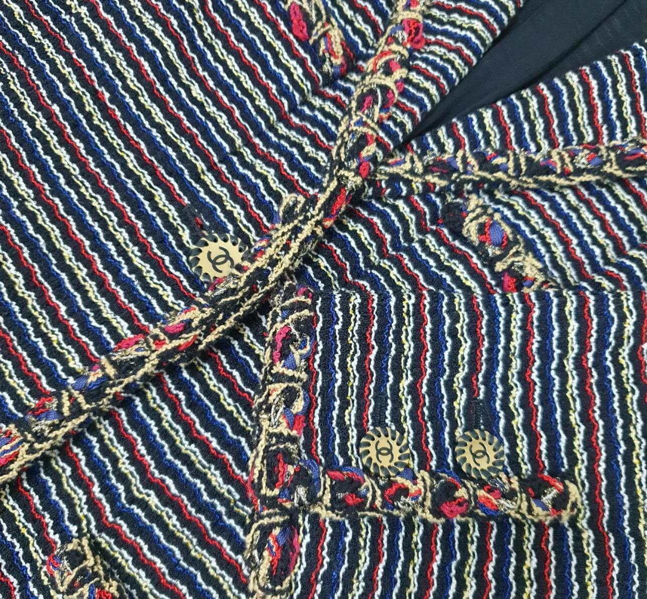 Chanel 2011 Blazer en tweed multicolore Sz.38 Pour femmes en vente