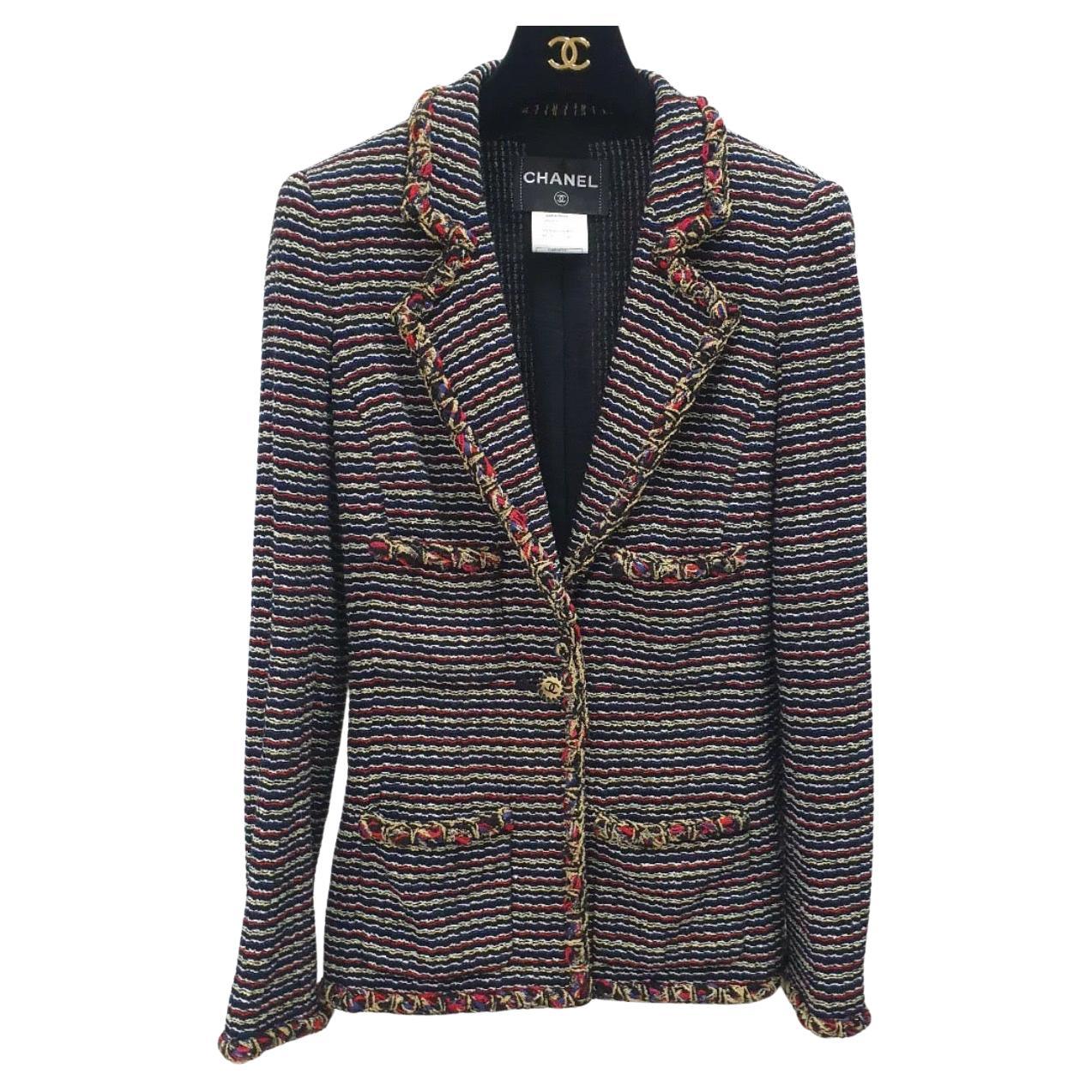 Chanel 2011 Blazer en tweed multicolore Sz.38 en vente