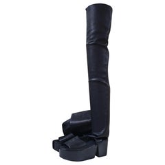 Chanel 2011 Platform Open Toe Over Knee High Boots