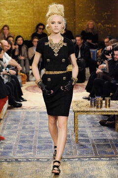 Chanel 2011 Pre-Fall Byzantine Collection Black Jewel Button Dress - 38 / 6
