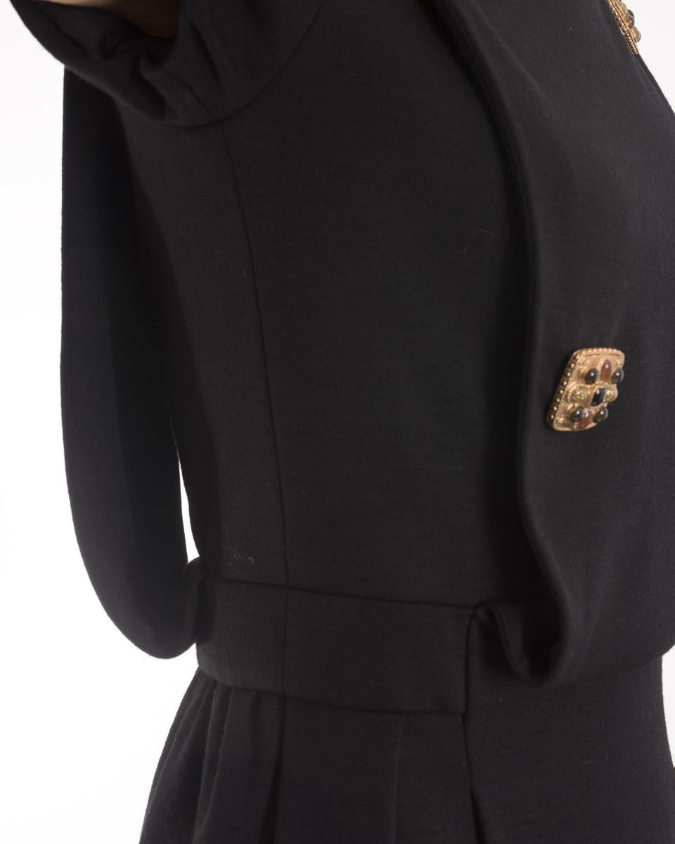 Chanel 2011 Pre-Fall Byzantine Collection Black Jewel Button Dress - 38 / 6 For Sale 3