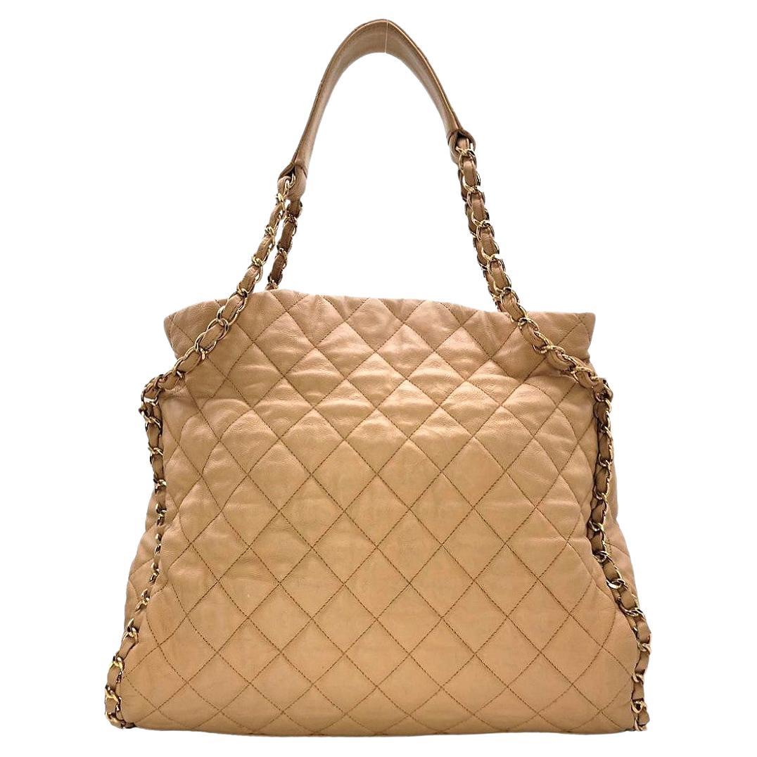 Chanel 2011 Quilted Chain Me Hobo Beige Clair For Sale
