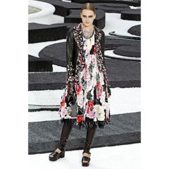 Chanel 2011 Runway Pleated Silk Camellia Dress by Karl Lagerfeld